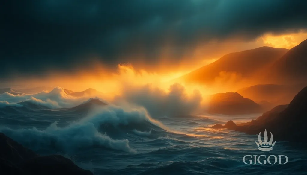 Arte devocional do Salmo 114 — o mar foge e o Jordão recua diante de Deus