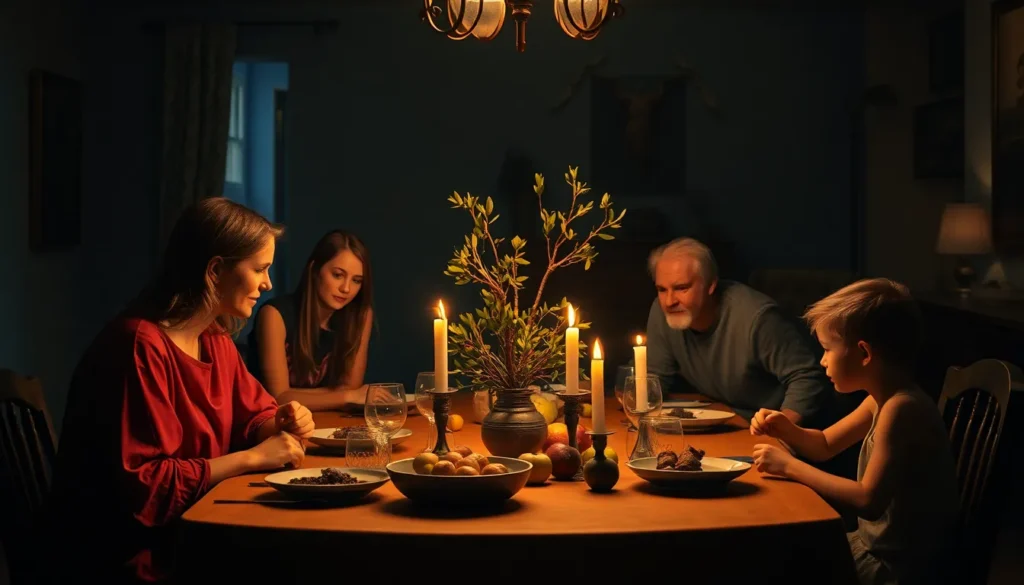 Arte devocional do Salmo 128 — a família reunida, bênção sobre o lar que teme a Deus