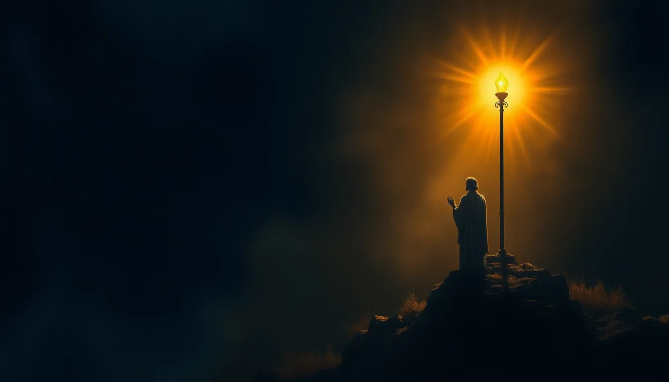 Arte devocional do Salmo 18 — Deus acende a lâmpada e ilumina as trevas