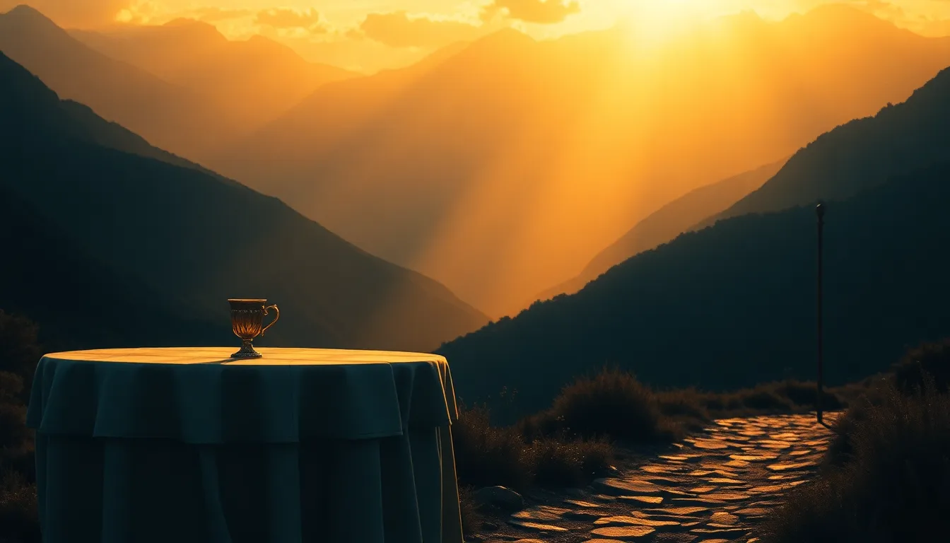 Arte devocional do Salmo 23 — a mesa preparada e o cálice que transborda