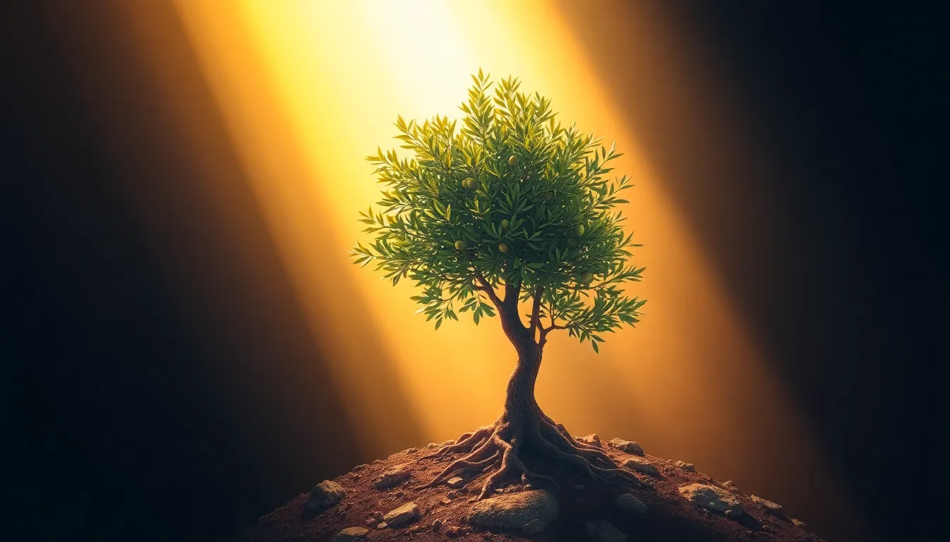 Arte devocional do Salmo 52 — a oliveira verde plantada na casa de Deus
