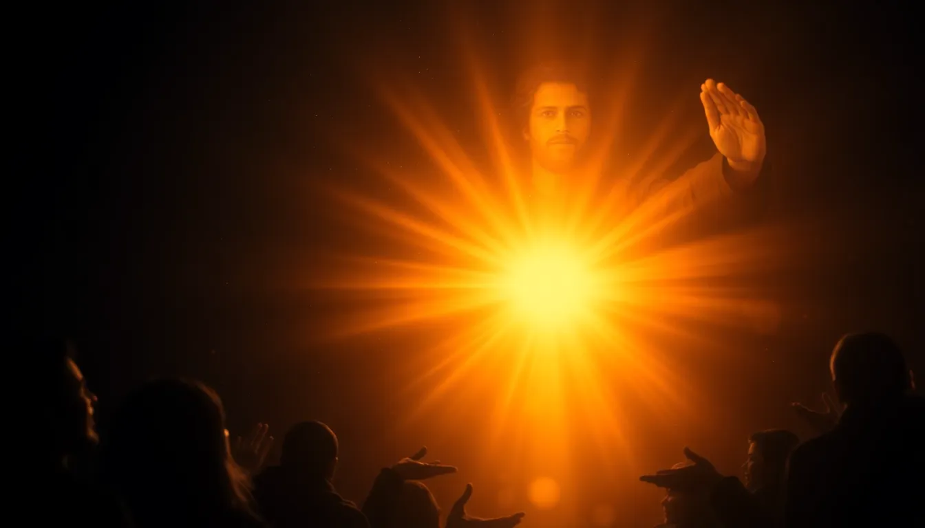 Arte devocional do Salmo 67 — o rosto de Deus brilha e todos os povos o louvam